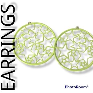 3/$15 - Lime green star earrings